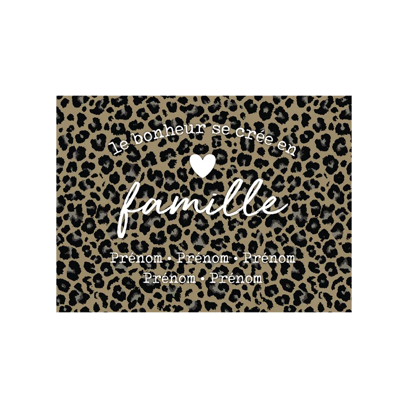 Tovaglietta in vinile personalizzata Happiness Family Taupe