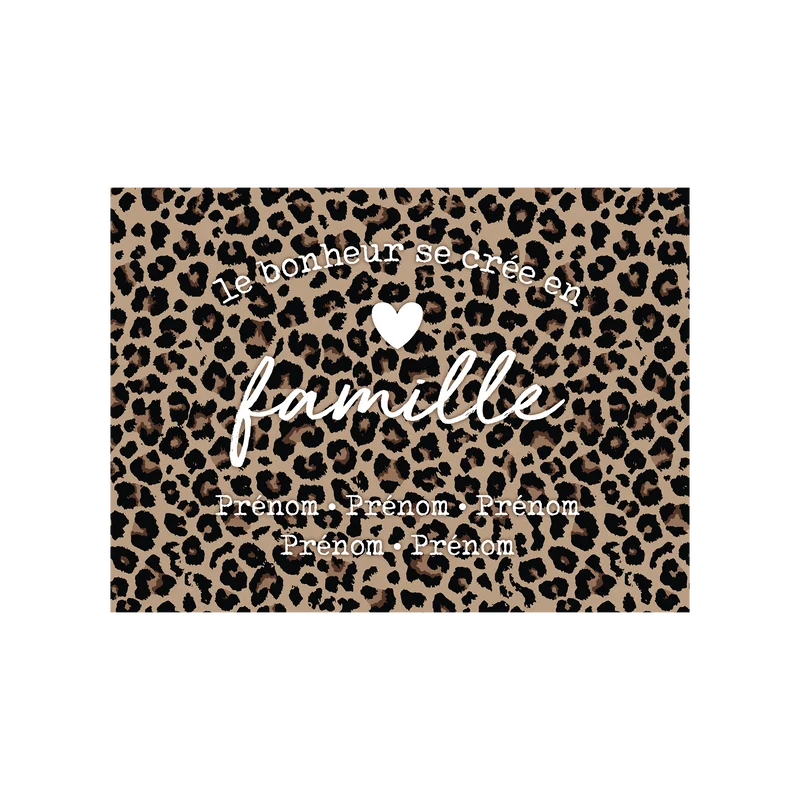 Tovaglietta in vinile personalizzata Happiness Family Beige